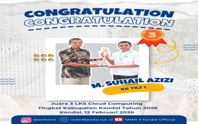 Siswa SMKN 4 Kendal Raih Juara 3 LKS Cloud Computing Tingkat Kabupaten 2026